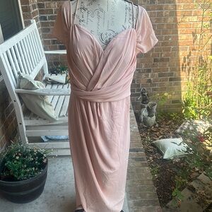 City Chic Maxi Entwine Ballet Pink Evening Gown Size 14